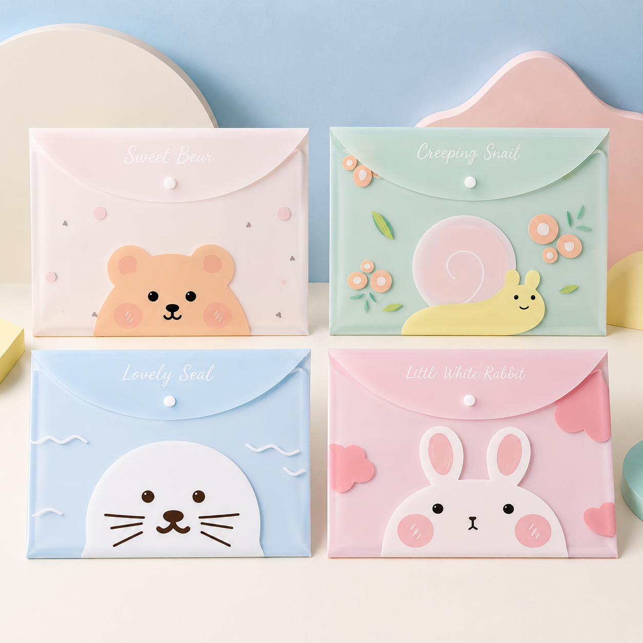 Animal Friends Document Folder (Set of 4)