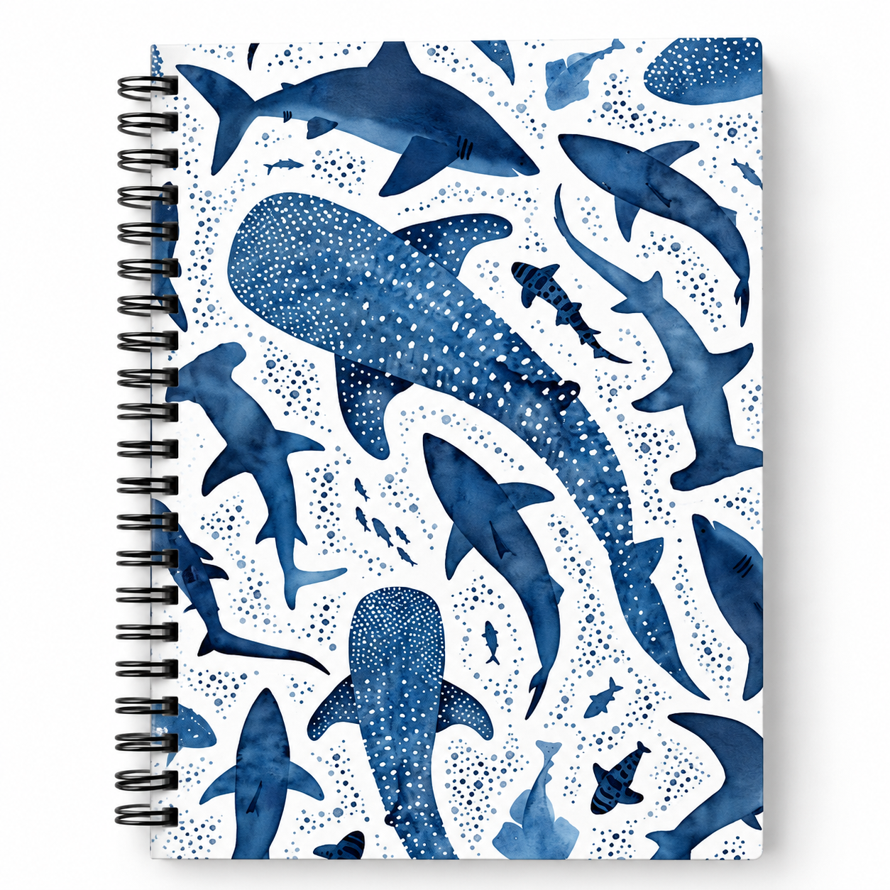 Swimming Sharks A5 Spiral Notebook