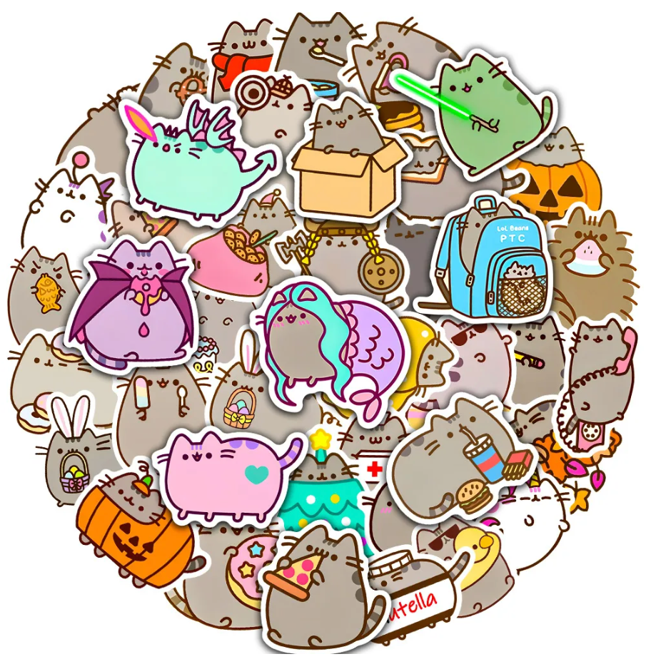 Kawaii Chunky Cat Stickers (Set of 50pcs)