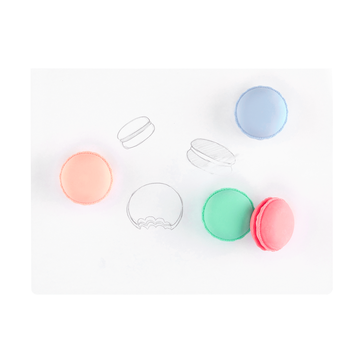 Paper Bear Shop OOLY Le Macaron Patisserie Scented Erasers