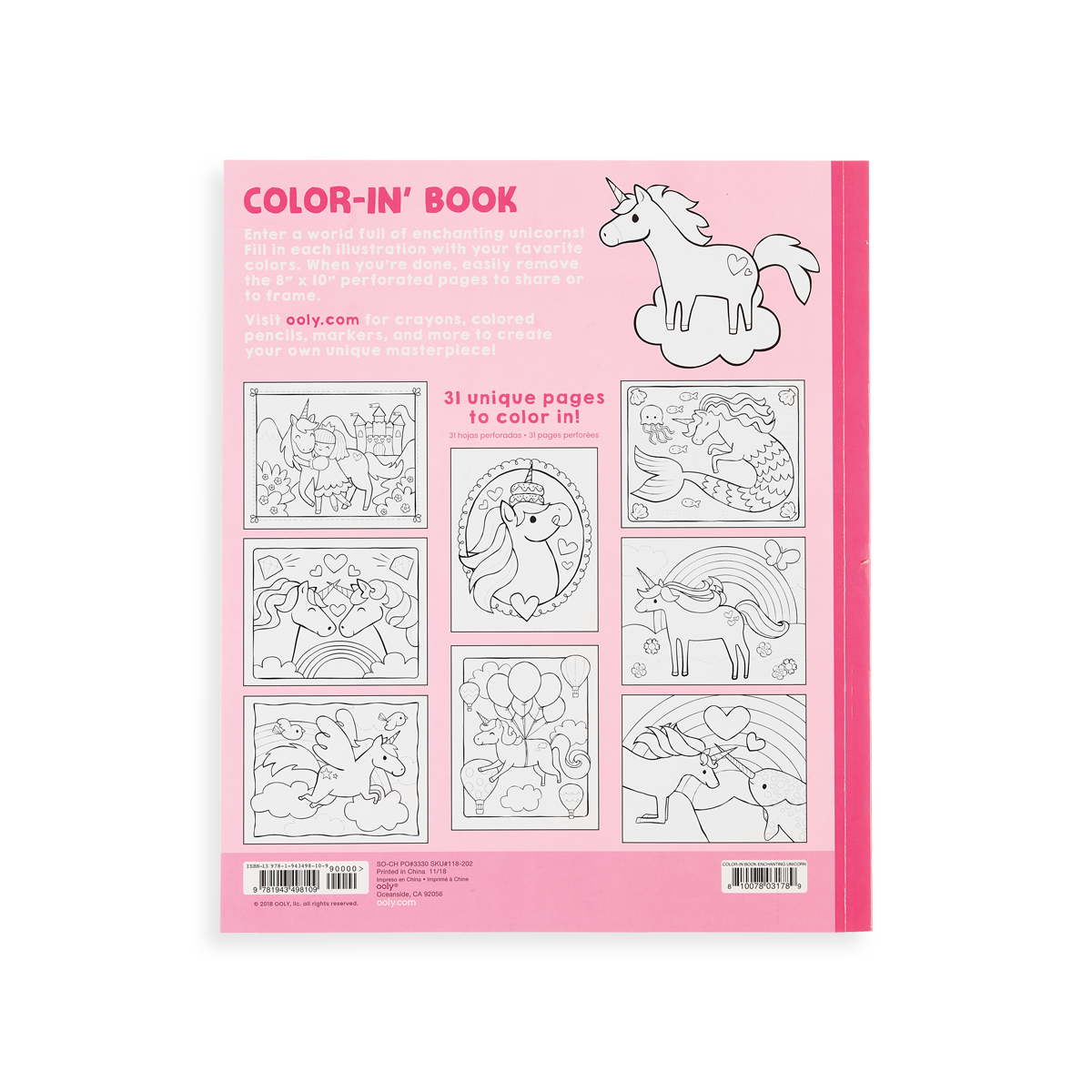 Color-in' Book: Enchanting Unicorns