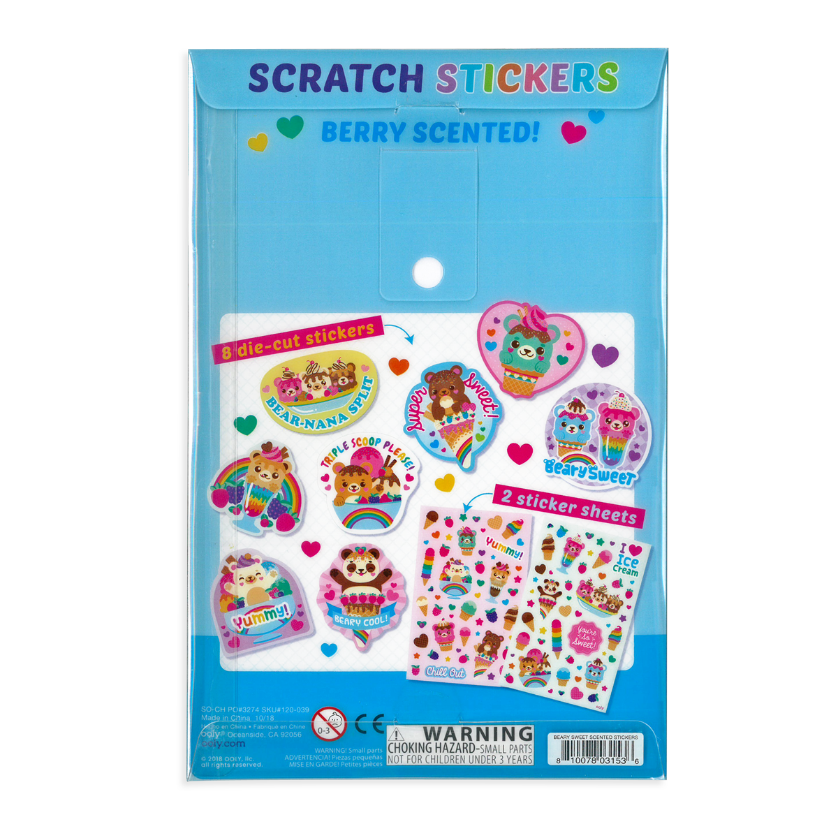 Paper Bear Shop OOLY Scented Scratch Stickers: Beary Sweet