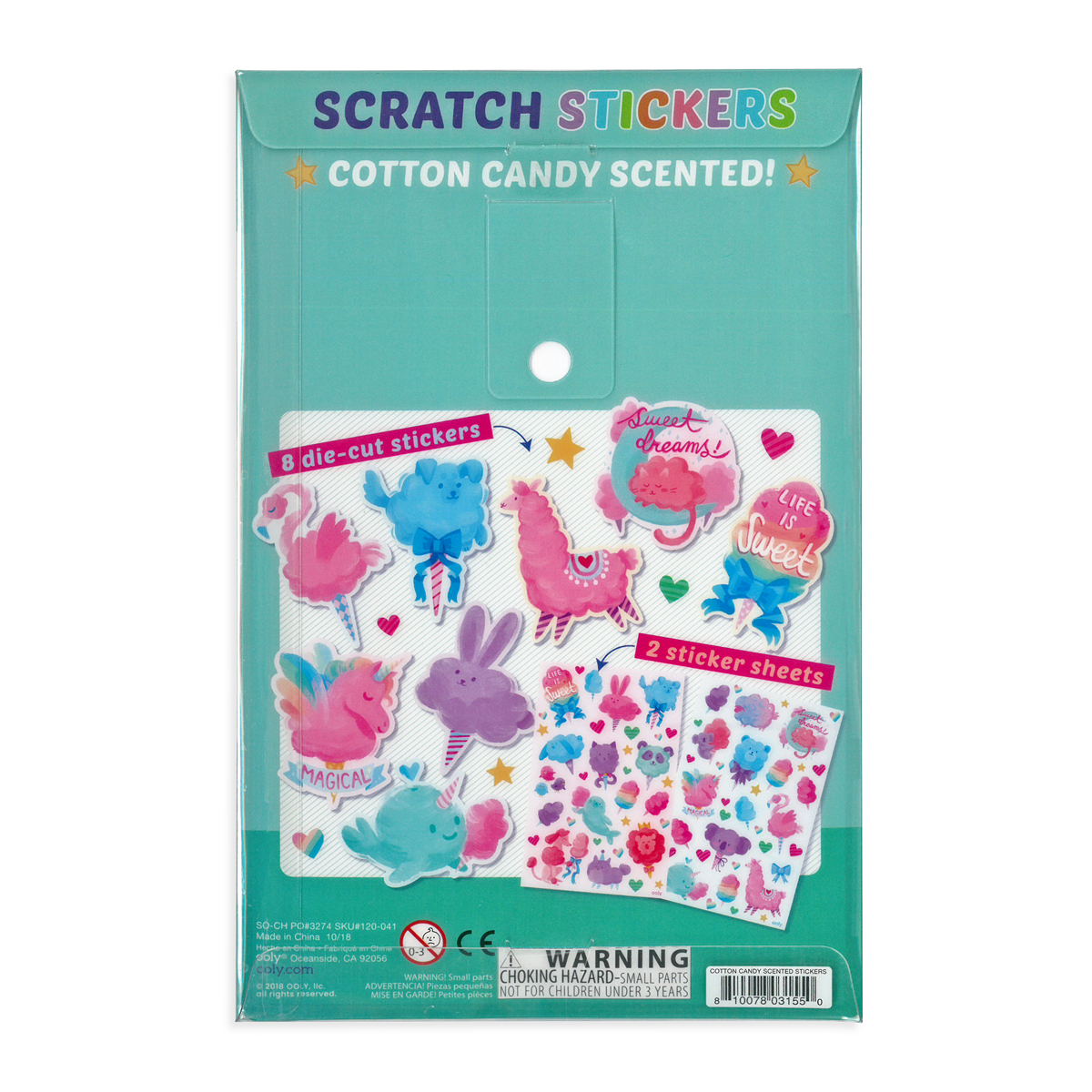 Paper Bear Shop OOLY Scented Scratch Stickers: Fluffy Cotton Candy