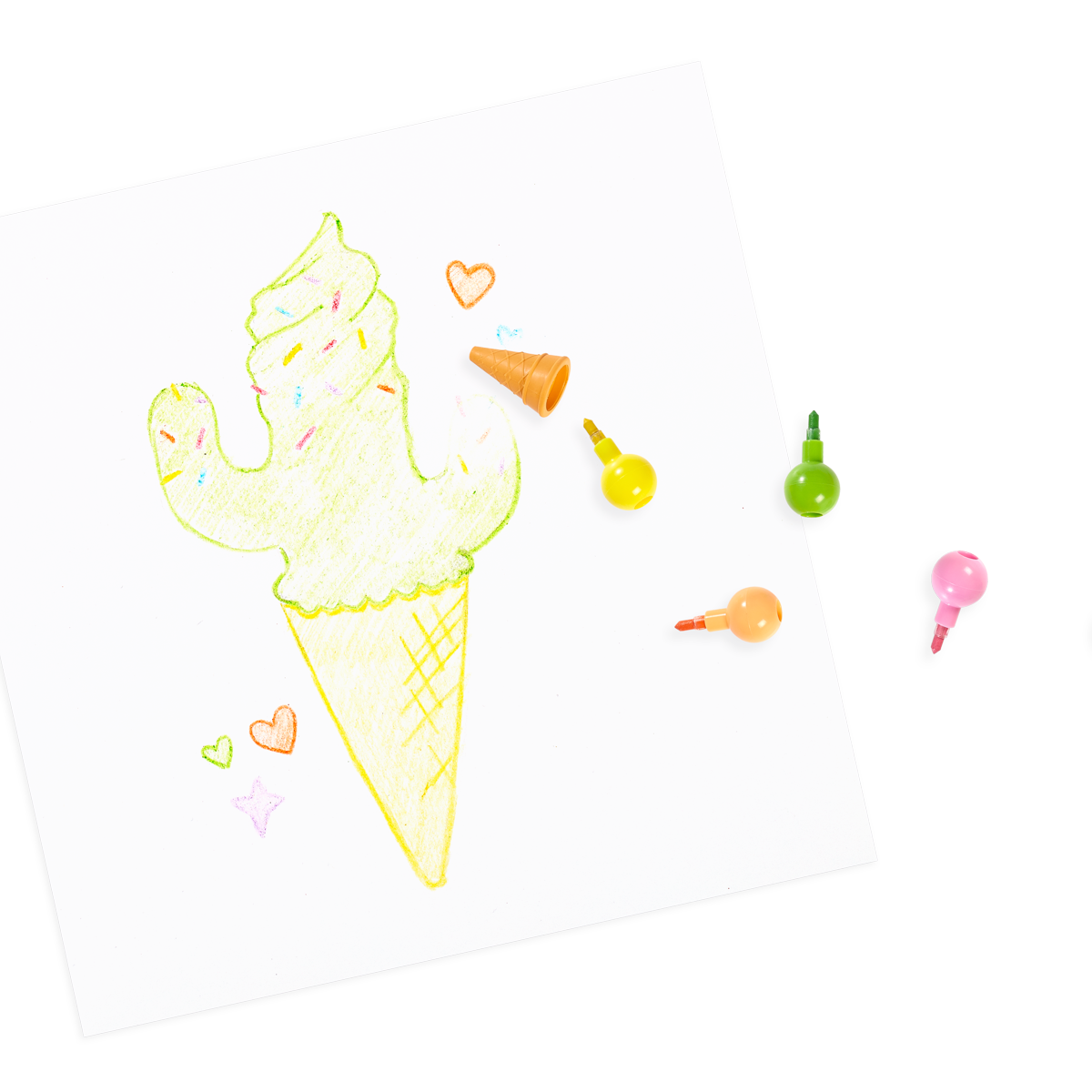Paper Bear Shop OOLY Rainbow Scoops Stacking Erasable Crayons