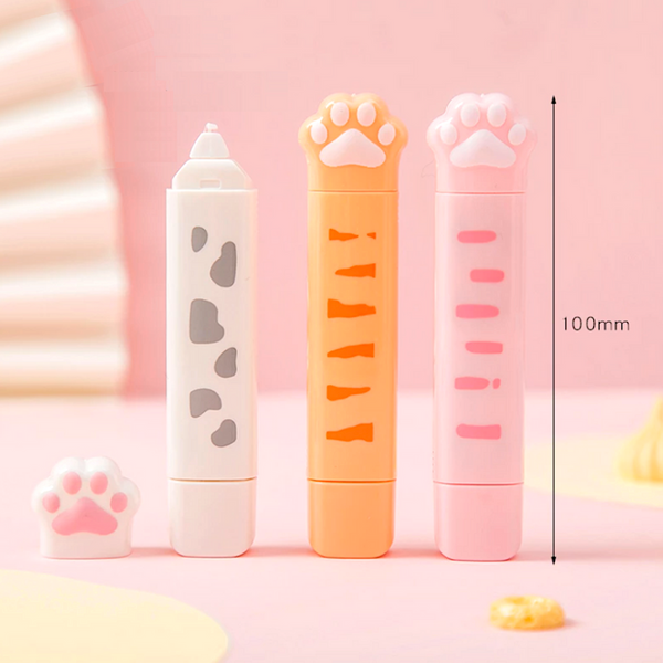 Paper Bear Shop Kawaii 2-in-1 Cat Paw Correction & Glue Tape Roller