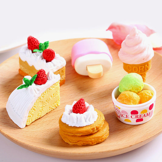 Paper Bear Shop Kawaii Iwako Cake and Ice Cream Eraser Set