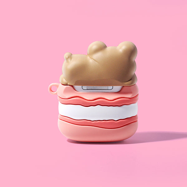 Paper Bear Shop Kawaii Macaron Bear AirPod Case