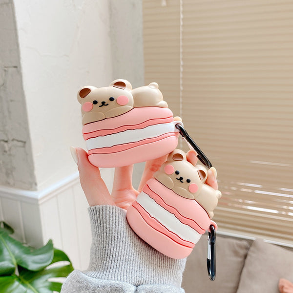 Paper Bear Shop Kawaii Macaron Bear AirPod Case