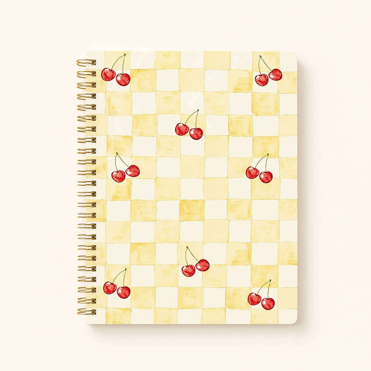 Cherry Check A5 Spiral Notebook