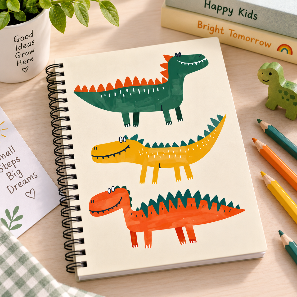Cartoon Dinosaur A5 Spiral Notebook