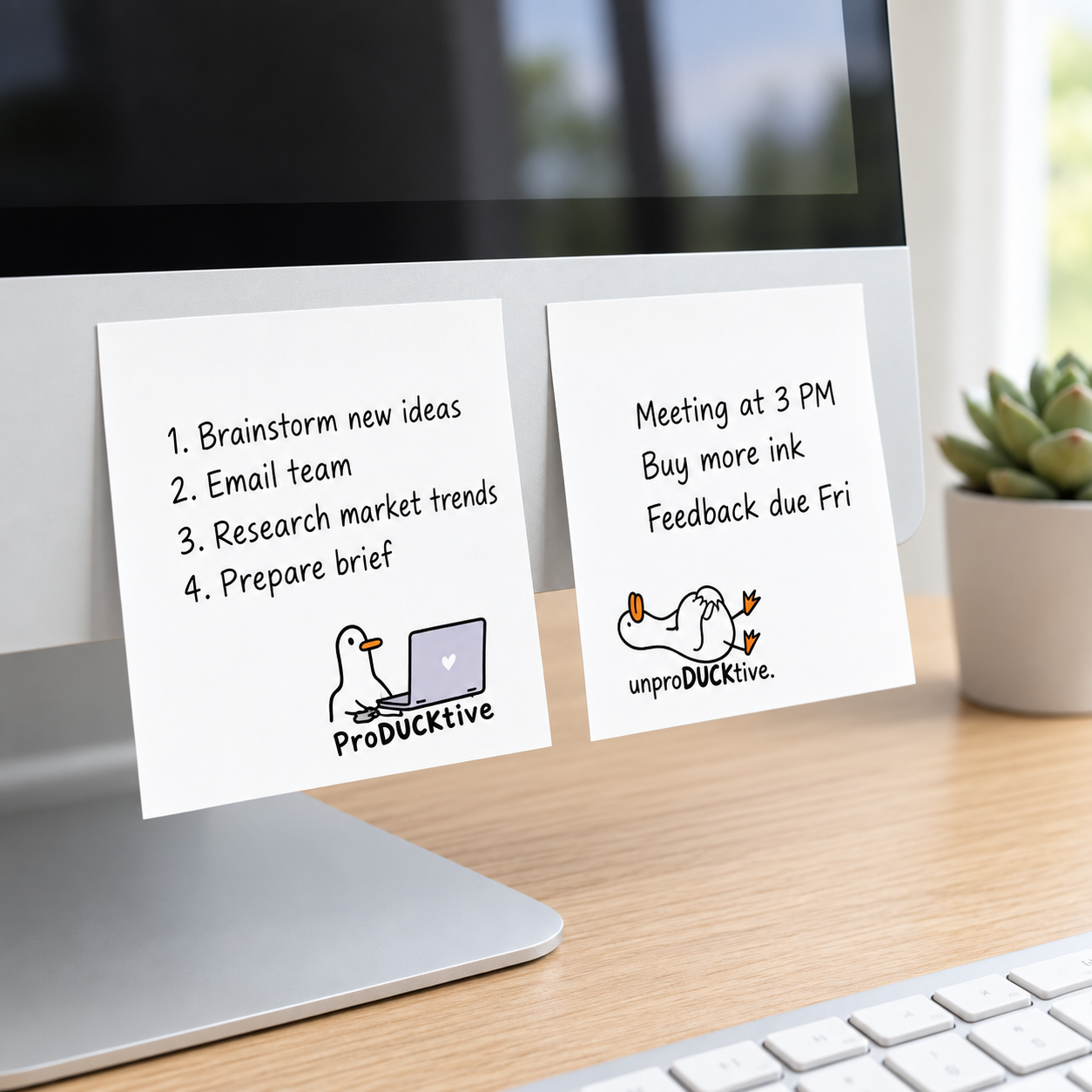 ProDuctive UnproDUCKtive Sticky Notes