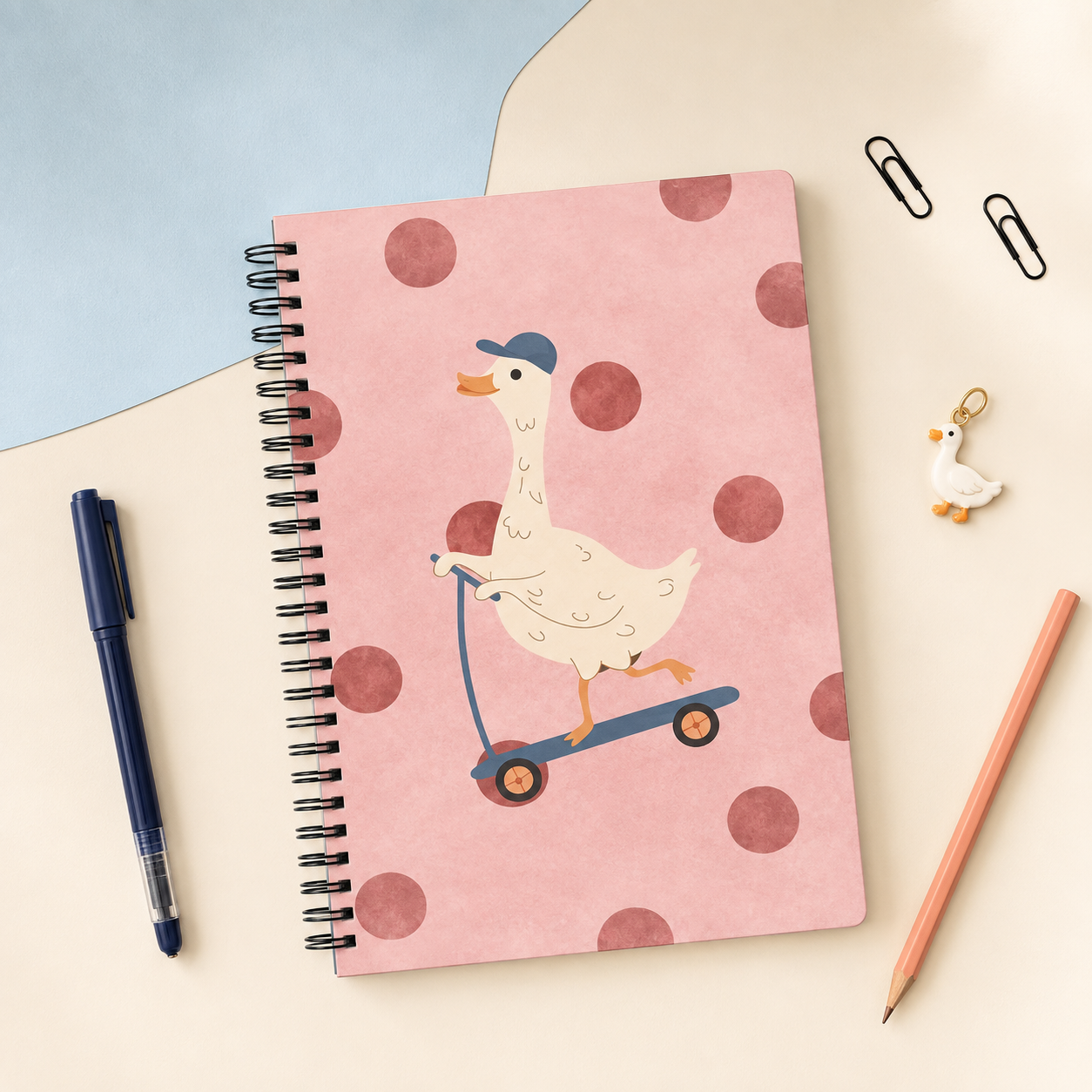 Scooter Duck A5 Spiral Notebook