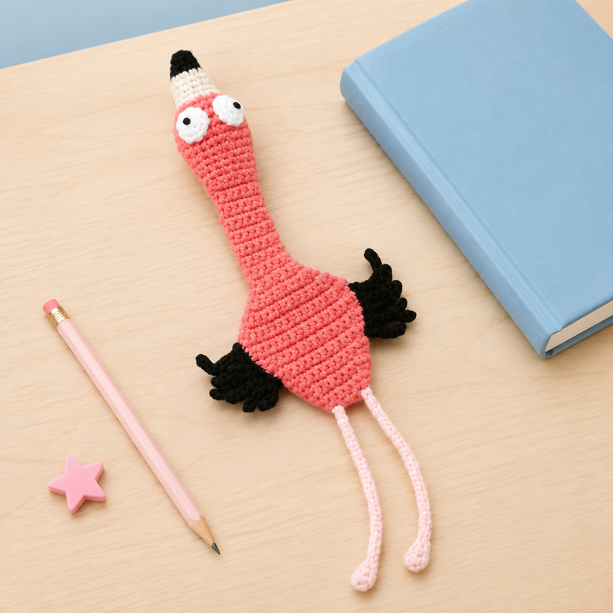 Flamingo Handmade Crochet Bookmark