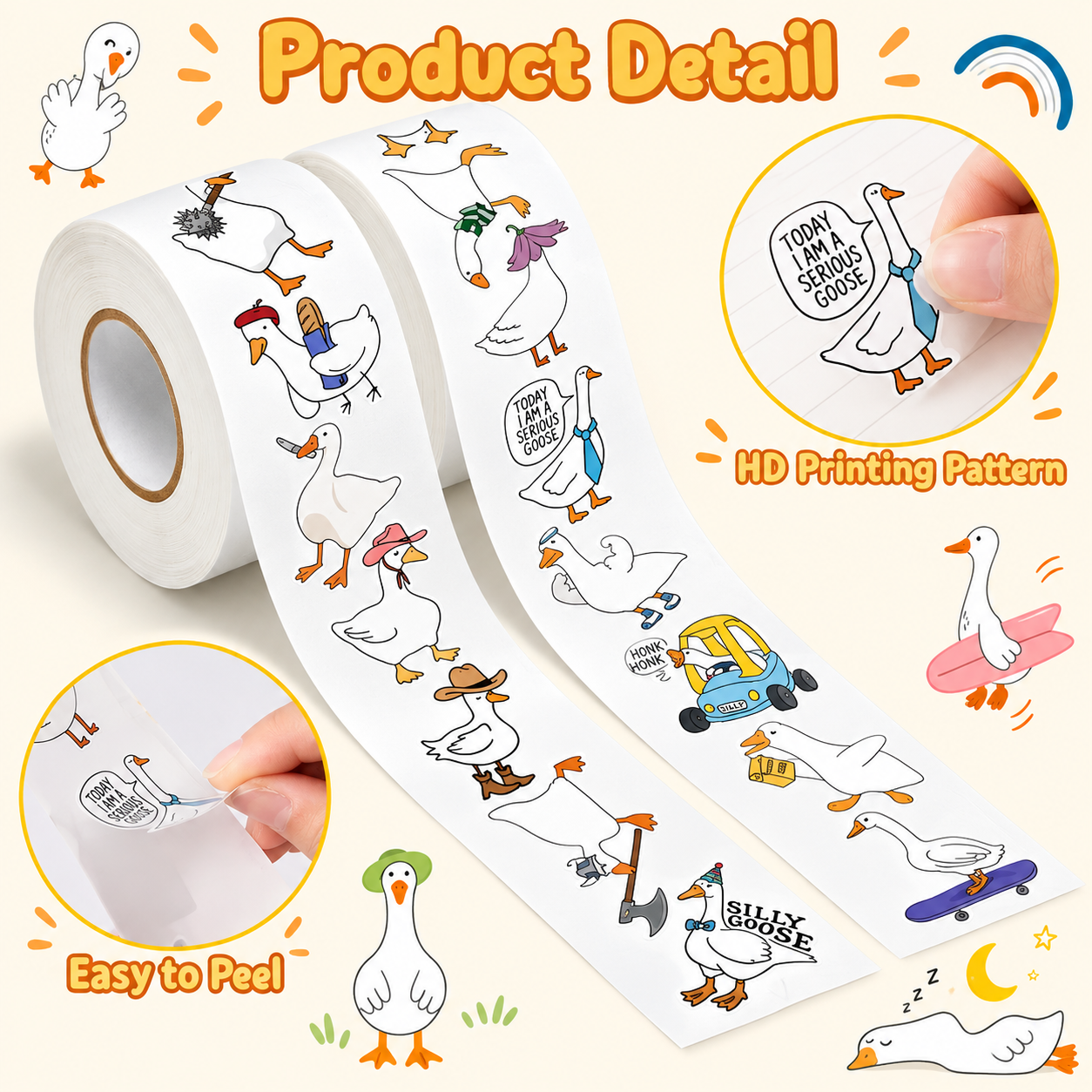Silly Goose Stickers Roll  (1 Roll)