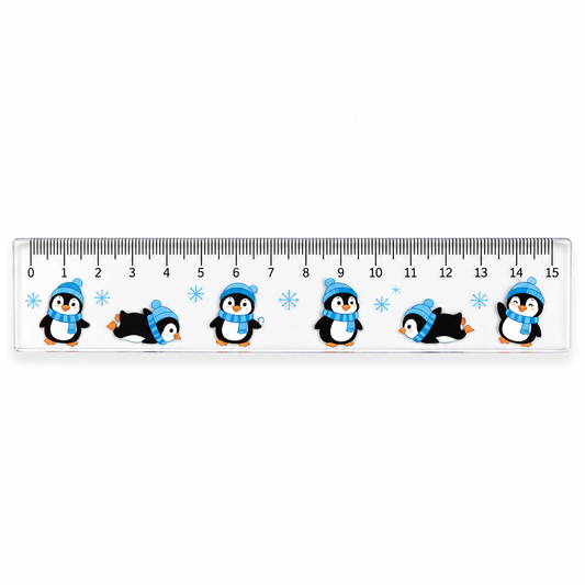 Winter Penguins Acrylic Ruler