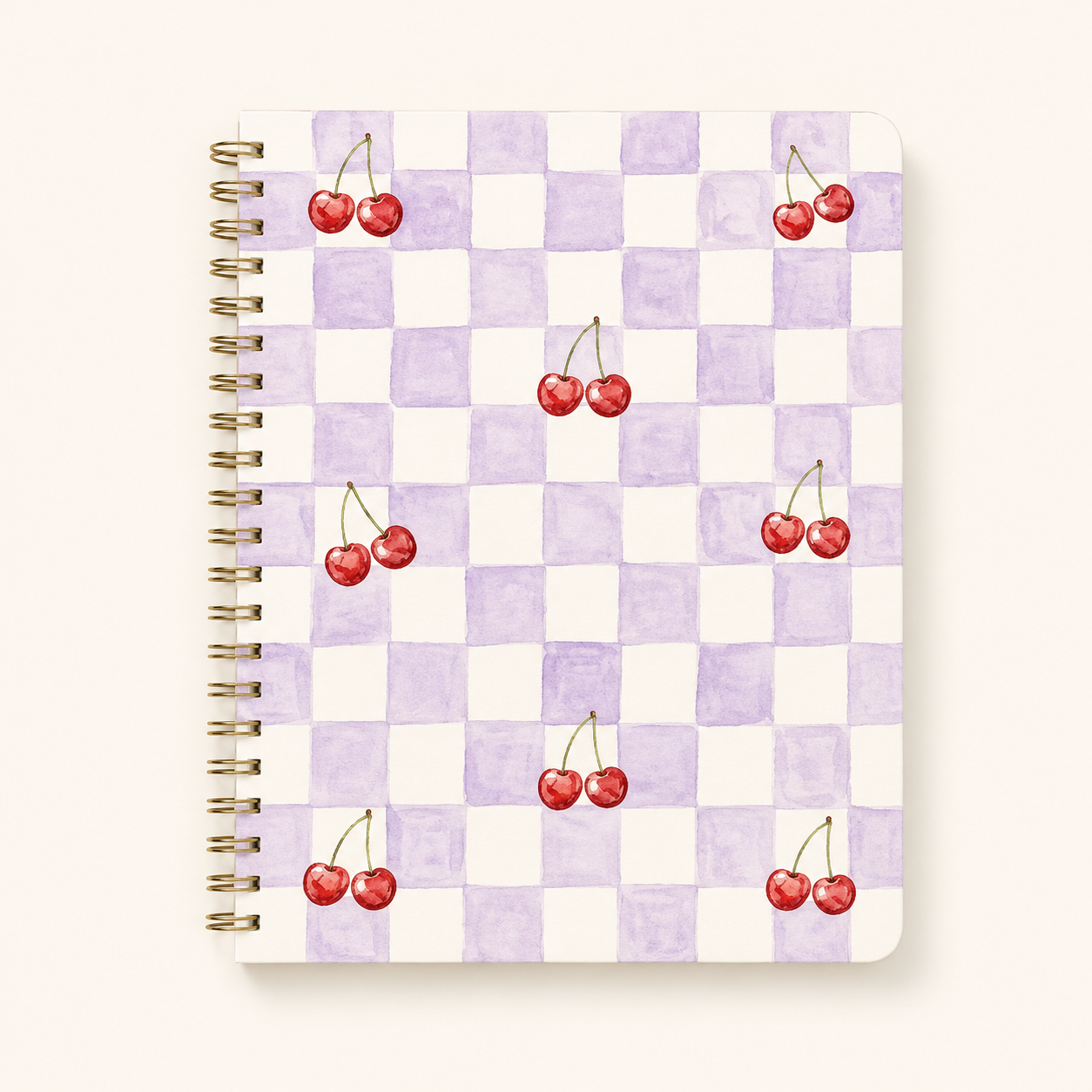 Cherry Check A5 Spiral Notebook