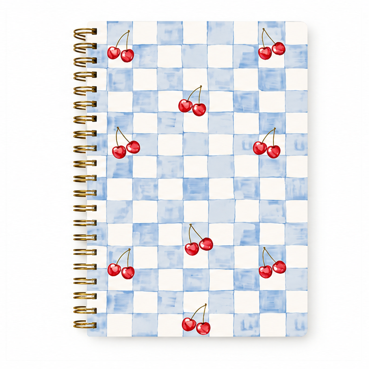 Cherry Check A5 Spiral Notebook