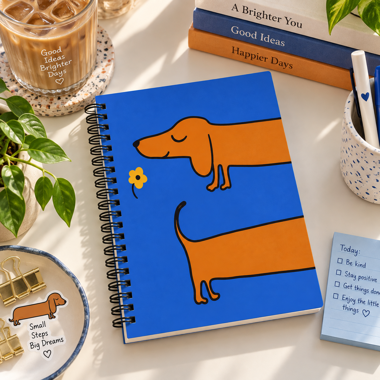 Dachshund Duo A5 Spiral Notebook