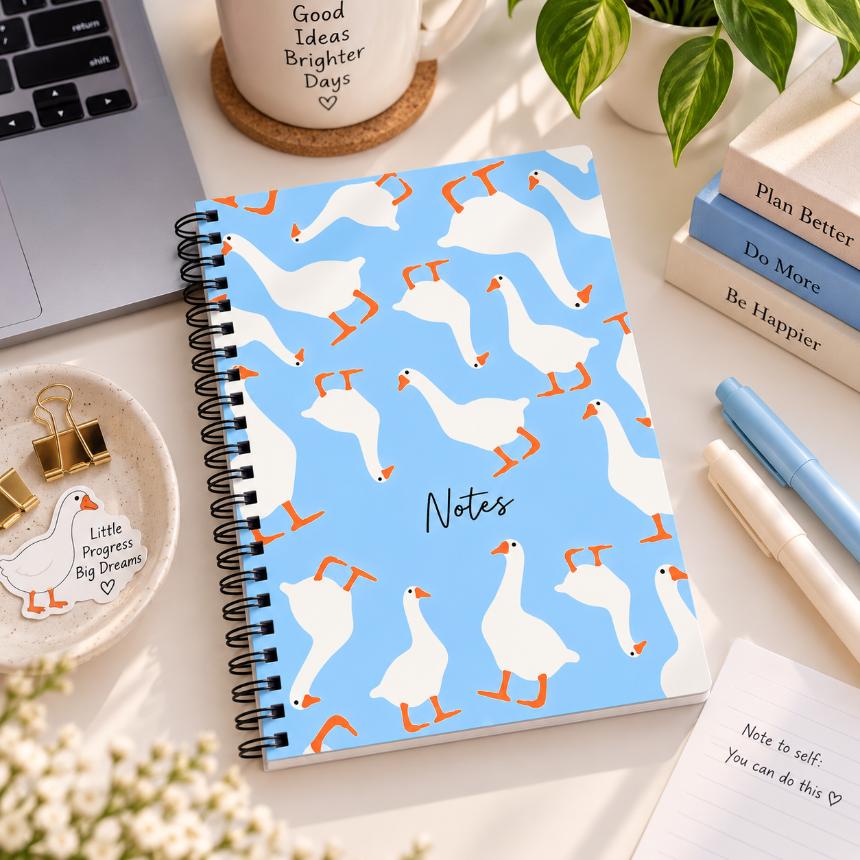 Silly Geese A5 Spiral Notebook