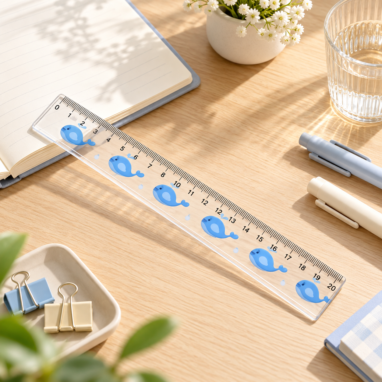 Happy Whale Acrylic Ruler