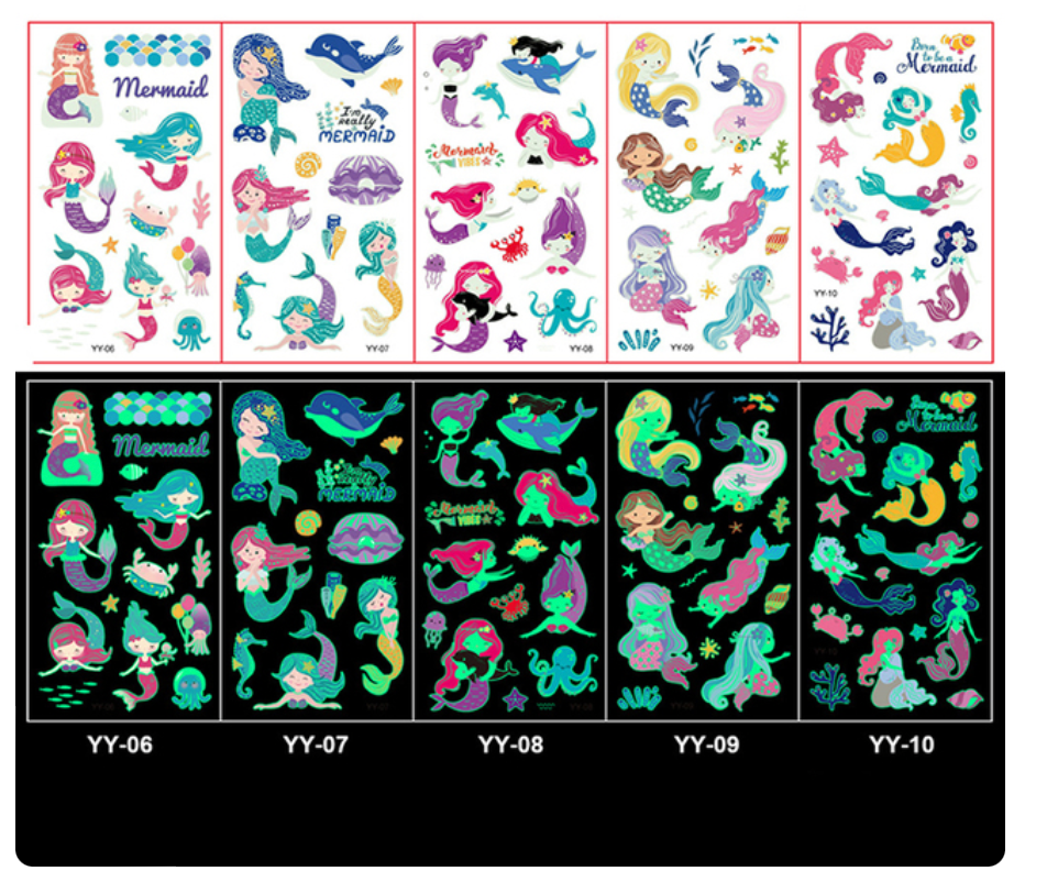 mermaid glow in the dark stickers birthday giveaway