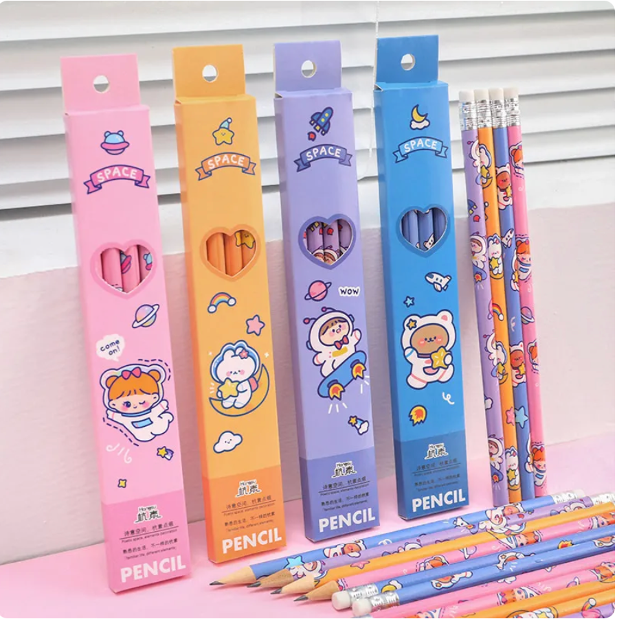 Kawaii Pencils Set of 4 (4 Colors)