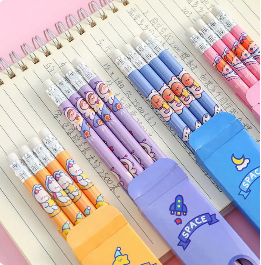 Kawaii Pencils Set of 4 (4 Colors)