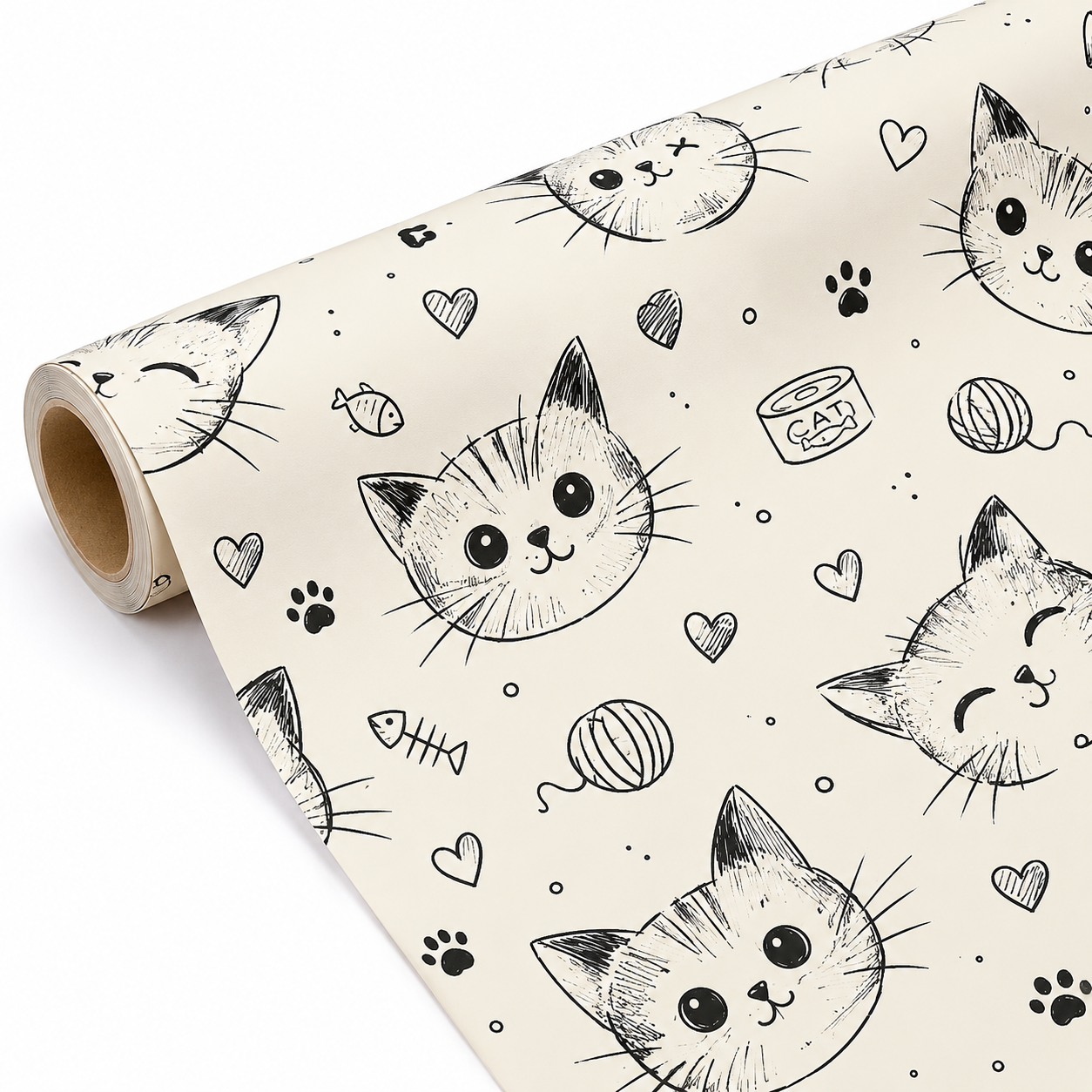 Sketchy Cats Gift Wrapping Paper Roll