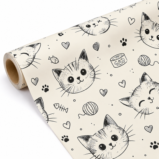 Sketchy Cats Gift Wrapping Paper Roll