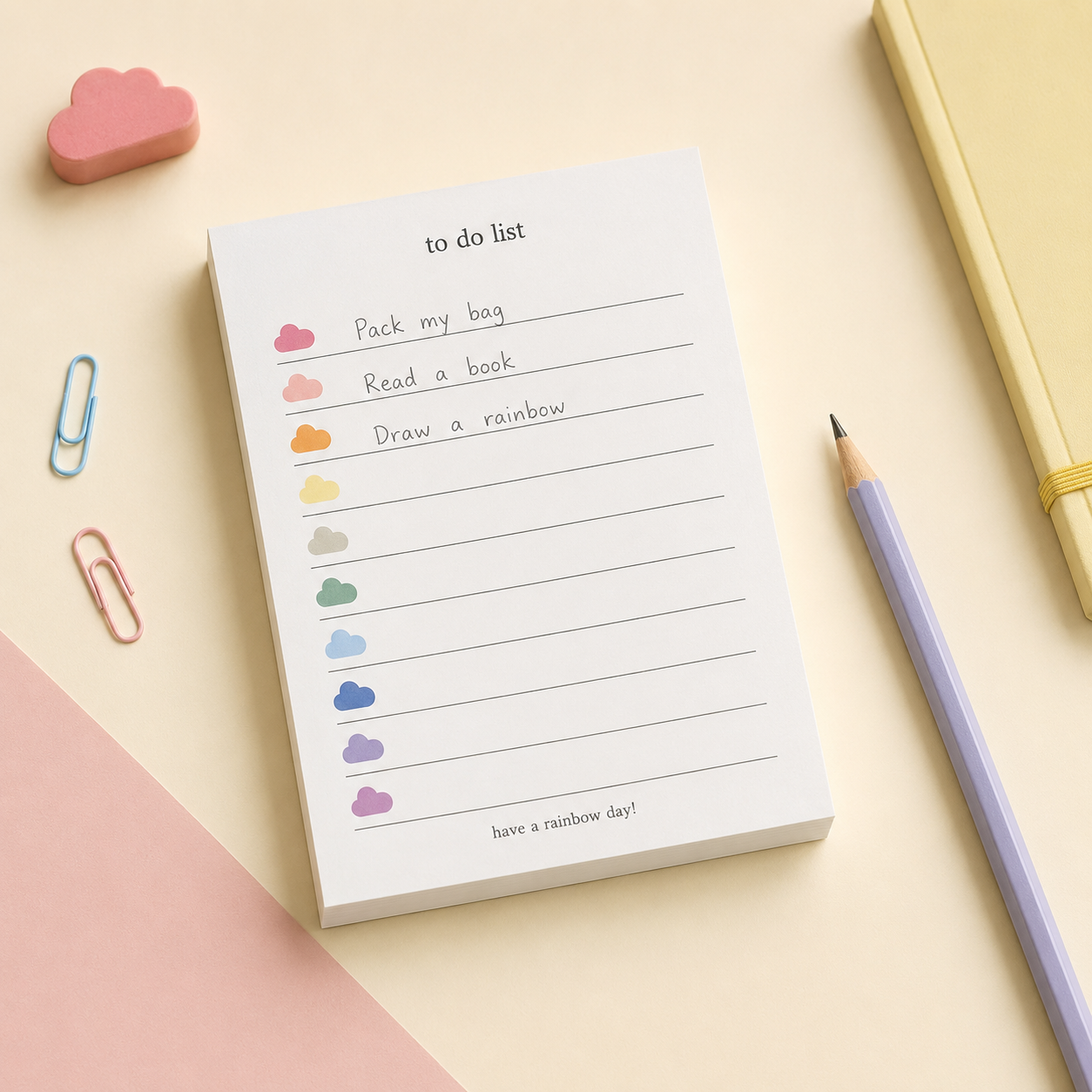 Rainbow Cloud To-Do-List Notepad