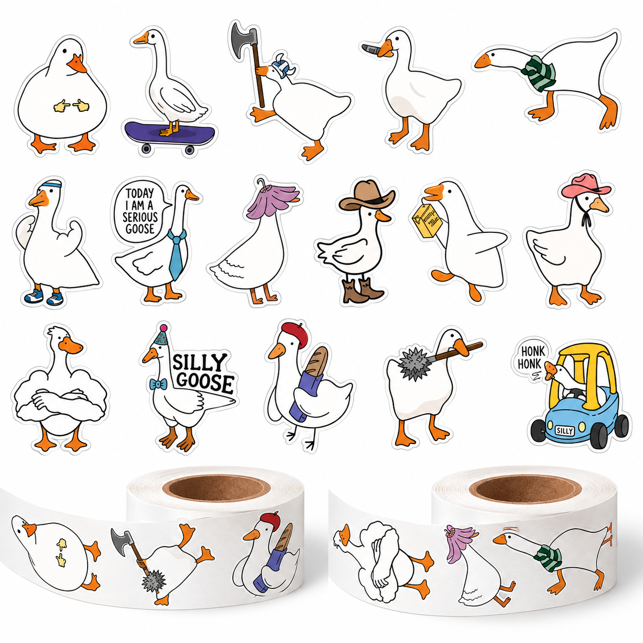 Silly Goose Stickers Roll  (1 Roll)