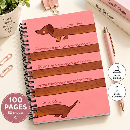 Pinkish Dachshund A5 Spiral Notebook
