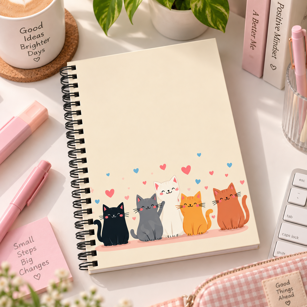 Adorable Cats A5 Spiral Notebook