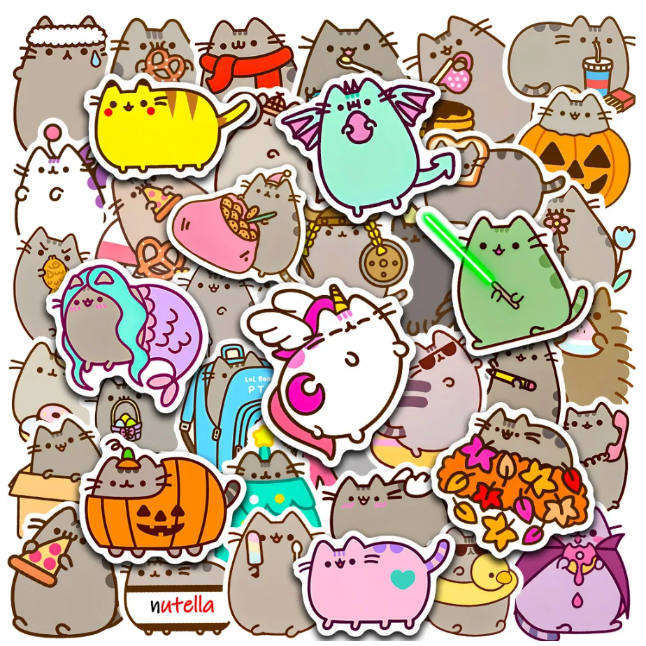 Kawaii Chunky Cat Stickers (Set of 50pcs)