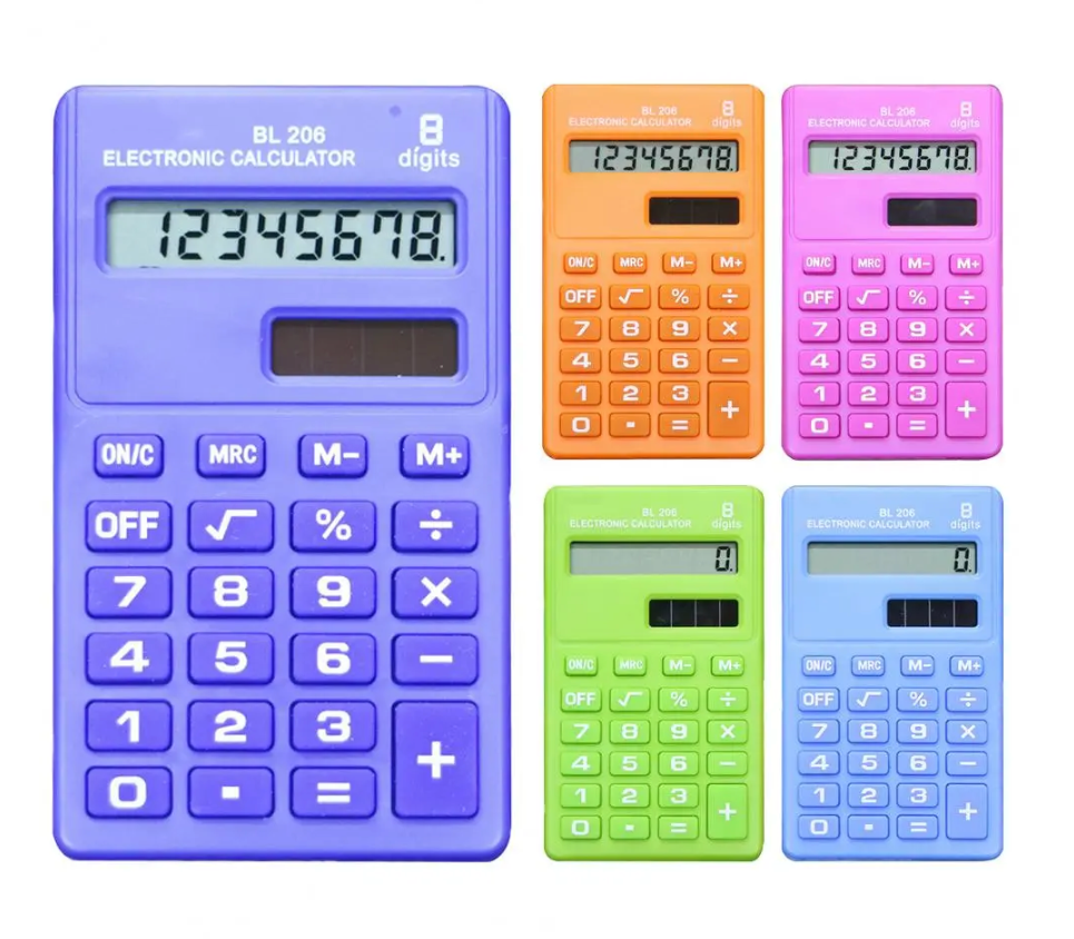 mini pocket size neon calculator 