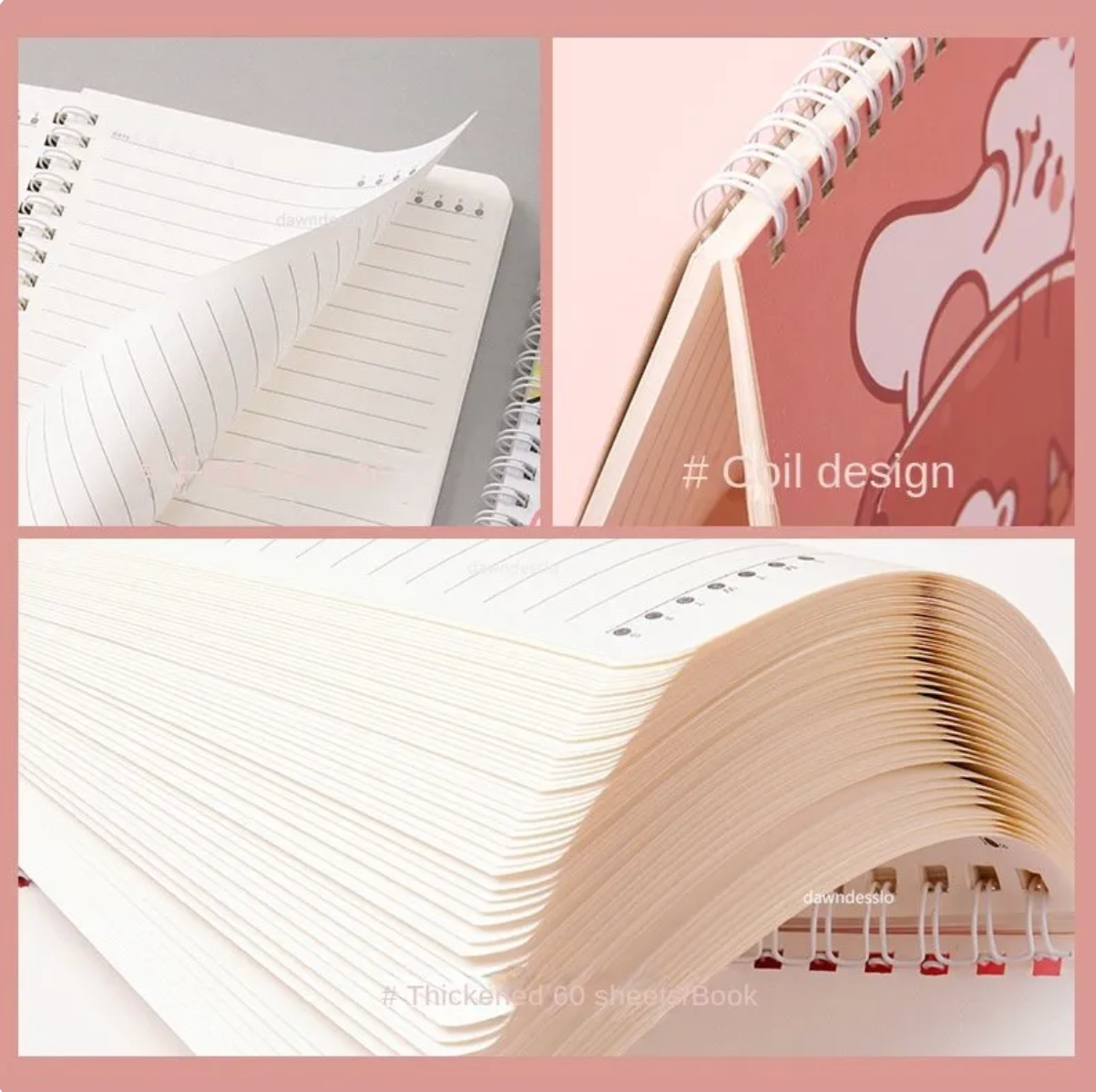 Cute Cartoon A5 Spiral Notebook (Lovely)