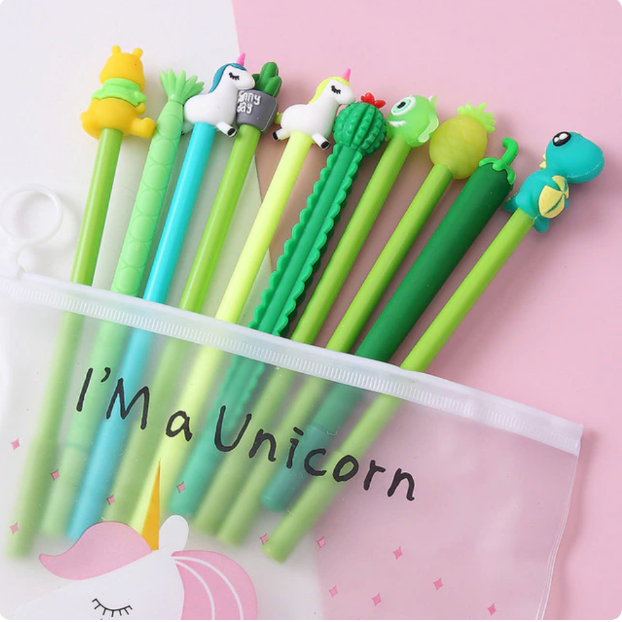 Kawaii Green Gel Pen (10 shapes)