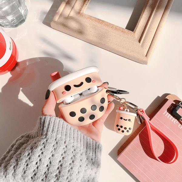 Paper Bear Shop Kawaii bubble tea airpod case