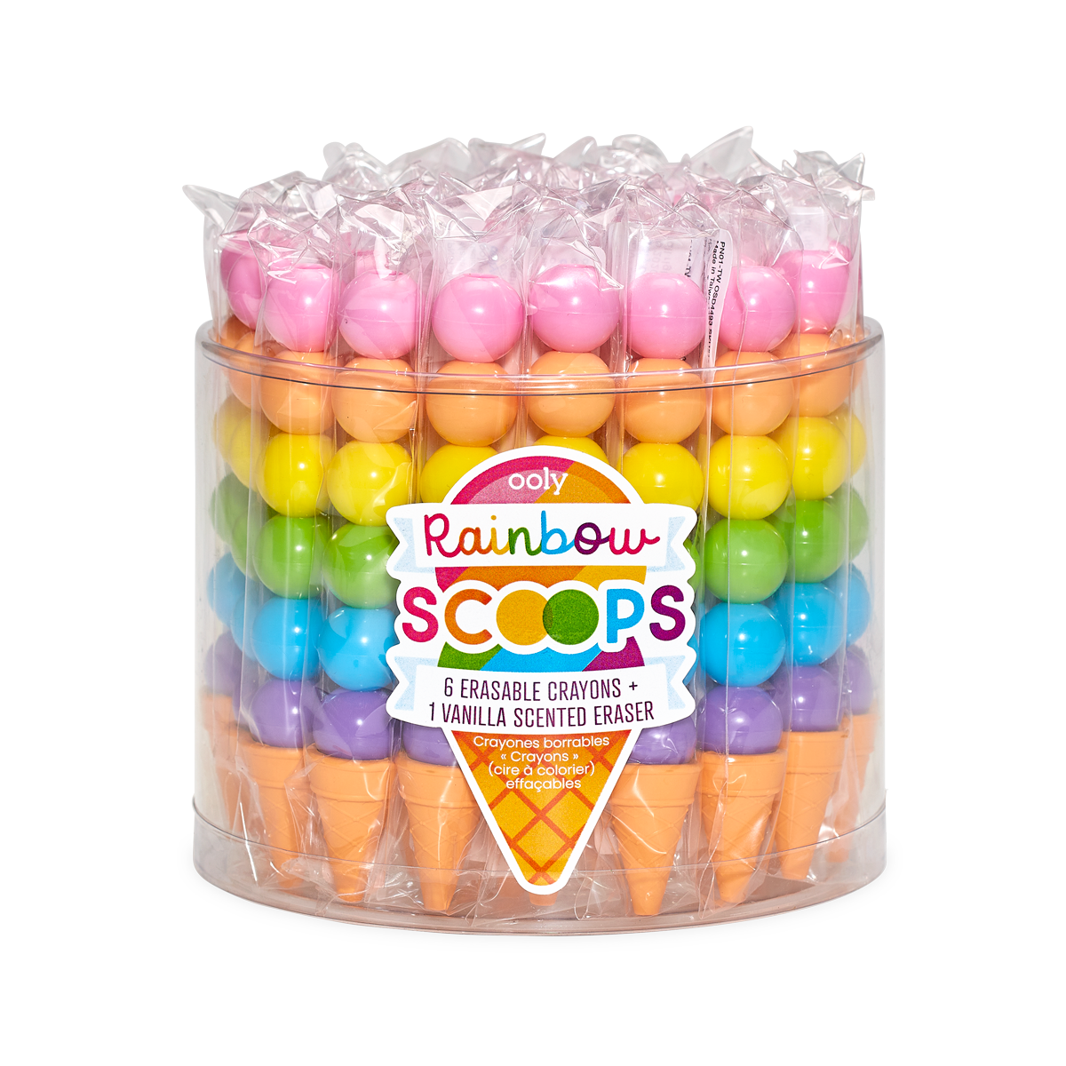 Paper Bear Shop OOLY  Rainbow Scoops Stacking Erasable Crayons 