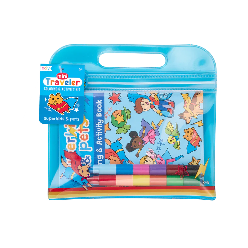 Mini Traveler Coloring & Activity Kit - Superkids & Pets
