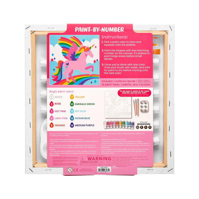 Colorific Canvas Paint by Number Kit - Magical Unicorn