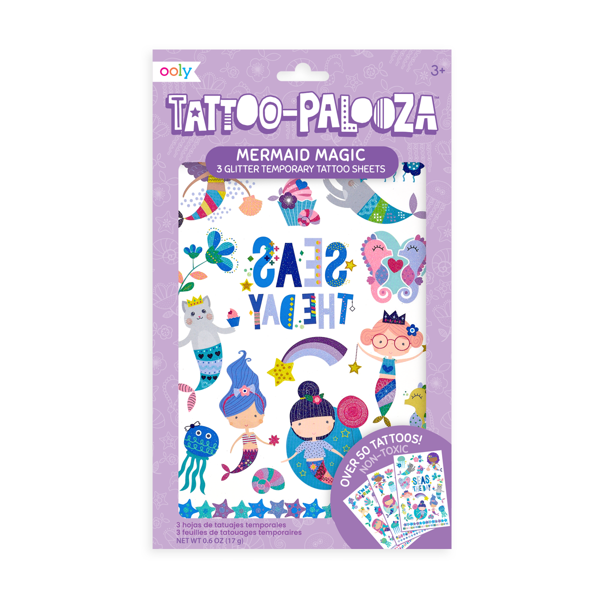 Paper Bear Shop OOLY Tattoo Palooza: Mermaid Magic Temporary Glitter Tattoos