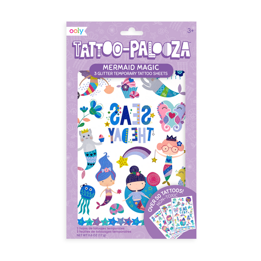 Paper Bear Shop OOLY Tattoo Palooza: Mermaid Magic Temporary Glitter Tattoos