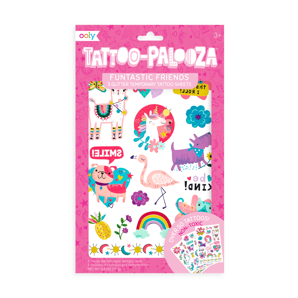 Paper Bear Shop OOLY Tattoo Palooza: Funtastic Friends Glitter Temporary Tattoos 