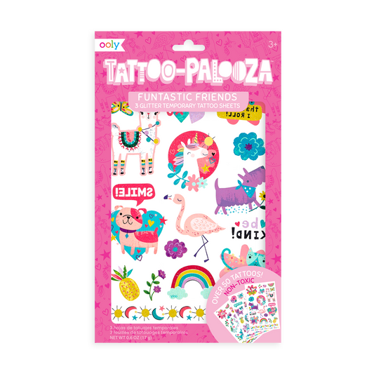 Paper Bear Shop OOLY Tattoo Palooza: Funtastic Friends Glitter Temporary Tattoos 