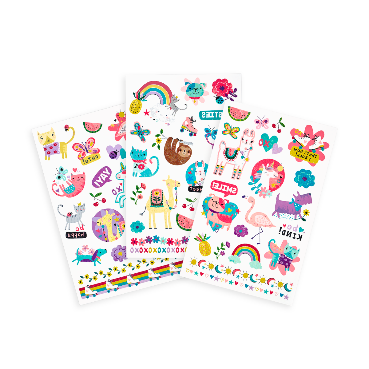 Paper Bear Shop -Tattoo Palooza: Funtastic Friends Glitter Temporary Tattoos 