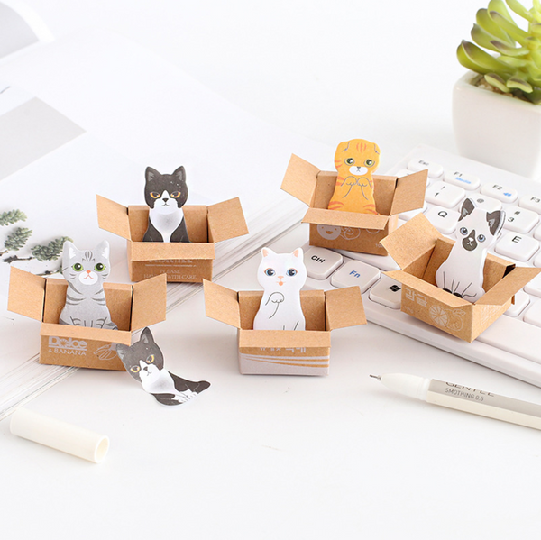 aper Bear Shop Kawaii Kitty in a box Sticky Note