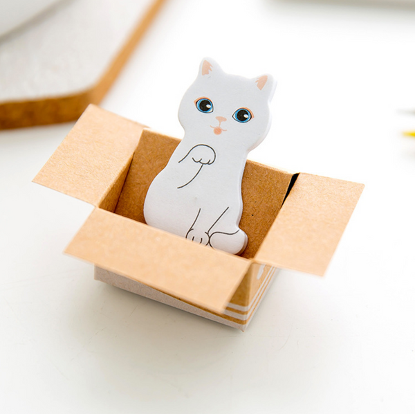 aper Bear Shop Kawaii Kitty in a box Sticky Note