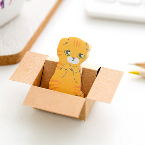 aper Bear Shop Kawaii Kitty in a box Sticky Note