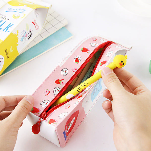 Paper Bear Shop Kawaii Milk Box Pencil Case